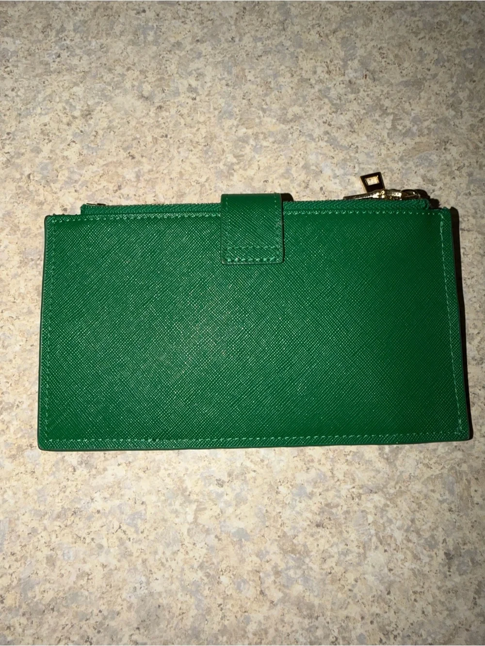 Travelambo Emerald Green RFID Bifold Wallet Gold Hardware